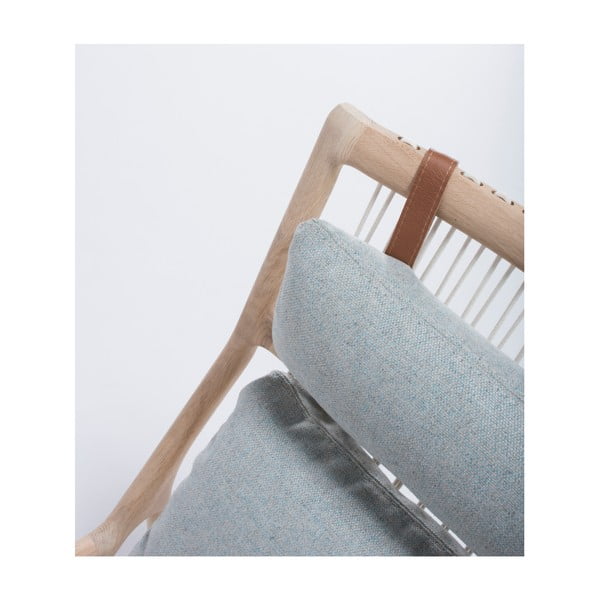 Křeslo s konstrukcí z dubového dřeva se modrošedým textilním sedákem Gazzda Dedo-image-4