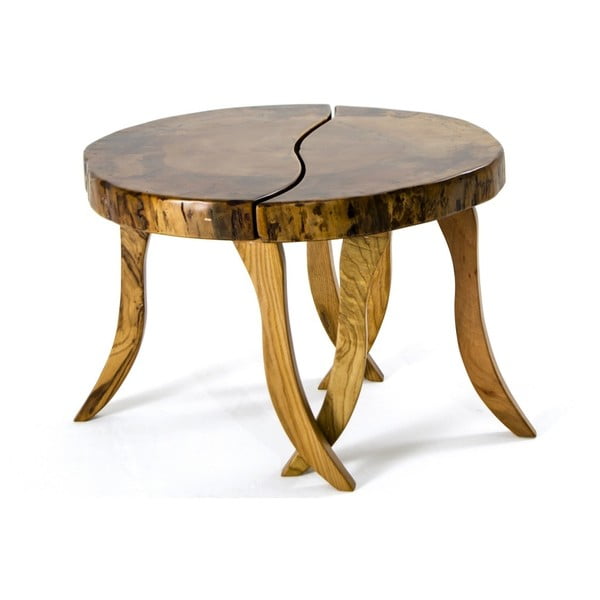 Ručně vyrobený 2dílný odkládací stolek z ořechového masivu Carmen