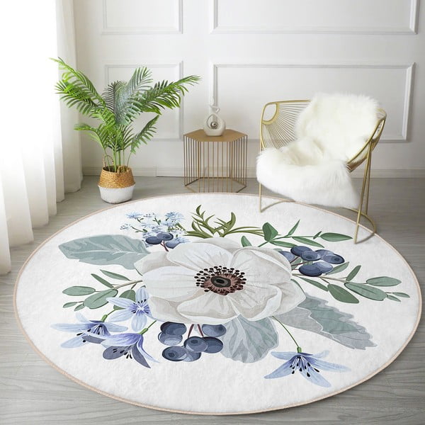 Pratelný kulatý koberec vhodný pro robotické vysavače ø 120 cm Comfort – Mila Home-image-1