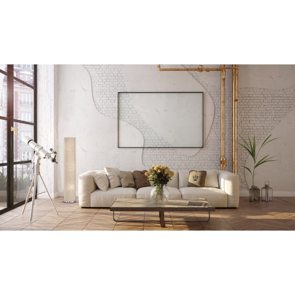 Béžová stojací lampa s textilním stínidlem (výška 110 cm) Thor – Fischer & Honsel-image-2