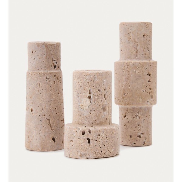 Kamenné svícny v sadě 3 ks Majid – Kave Home-image-2