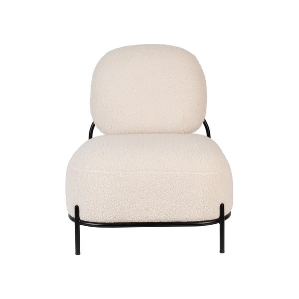 Krémové křeslo z textilie bouclé Polly – White Label