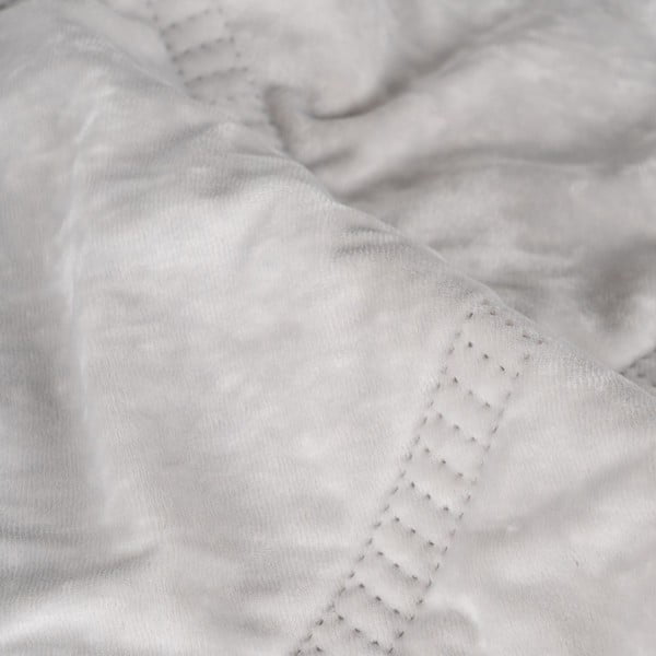 Krémový sametový prošívaný přehoz 230x260 cm – Ixia-image-2