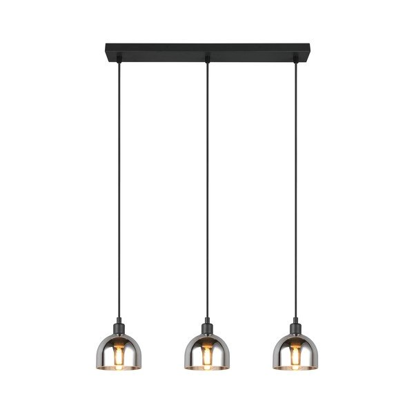 Závěsné svítidlo se skleněným stínidlem v černo-stříbrné barvě Molly – Reality-image-1