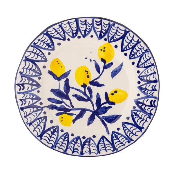 Bílý/modrý servírovací talíř z kameniny ø 27 cm Maxima – Bloomingville-image-4