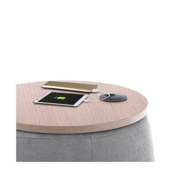 Šedý puf s úložným prostorem Tomasucci Barril, ø 40 cm-image-3