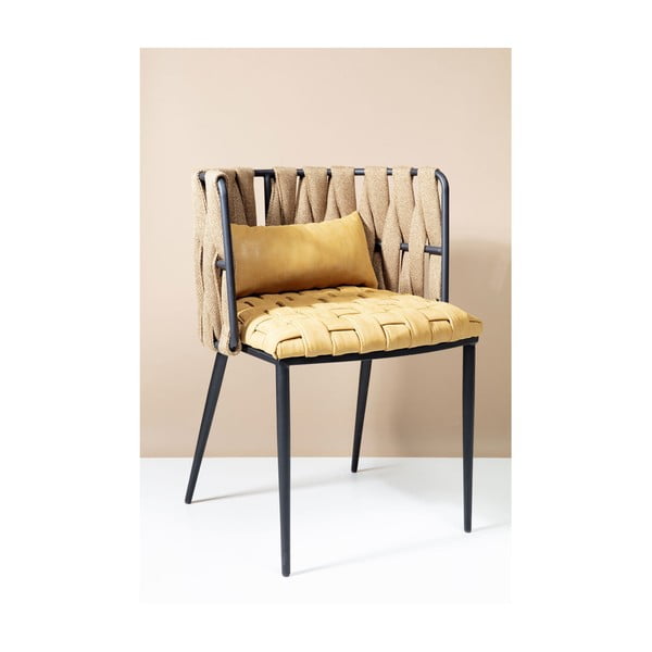 Set 4 žluto-černých židlí s polštářem Kare Design Cheerio