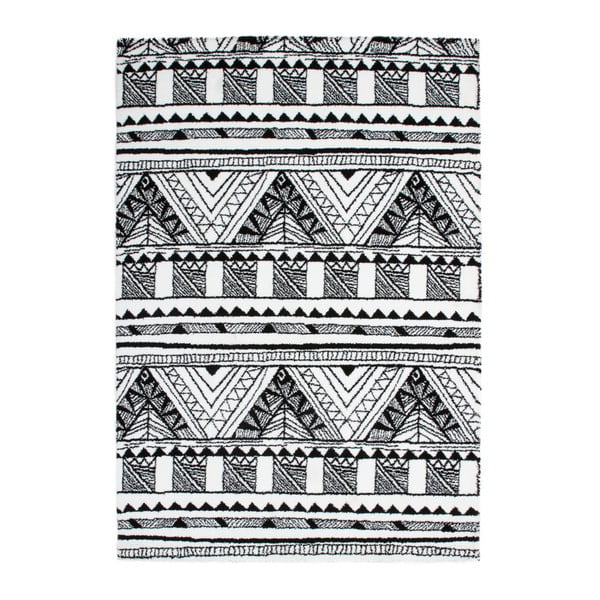 Koberec Aztec, black/white, 120x170 cm
