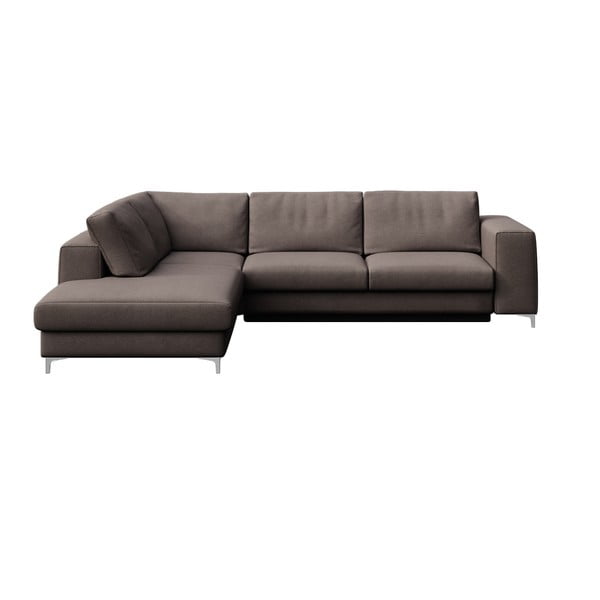 Taupe sametová rozkládací/s úložným prostorem rohová pohovka (levý roh/do L) Rene – Rodier