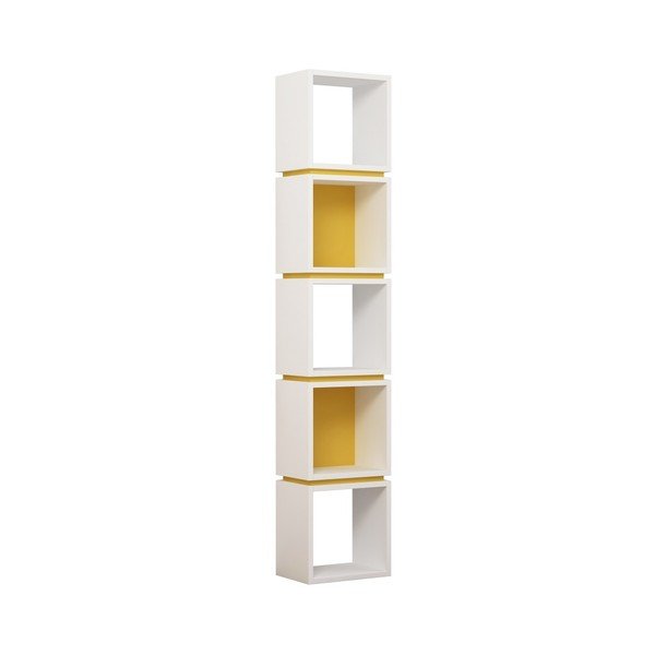 Bílo-oranžová knihovna Multi White Mustard