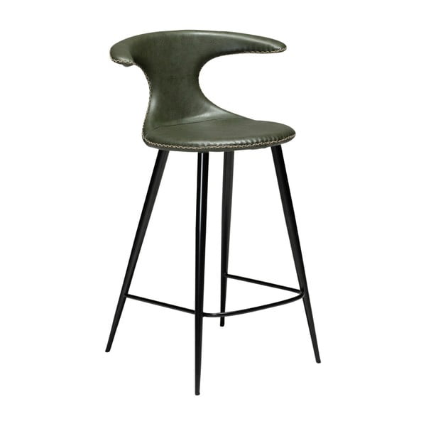 Tmavě zelená barová židle z eko kůže DAN–FORM Denmark Flair