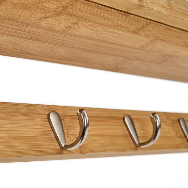 Bambusový nástěnný věšák s poličkou - Casa Selección-image-1