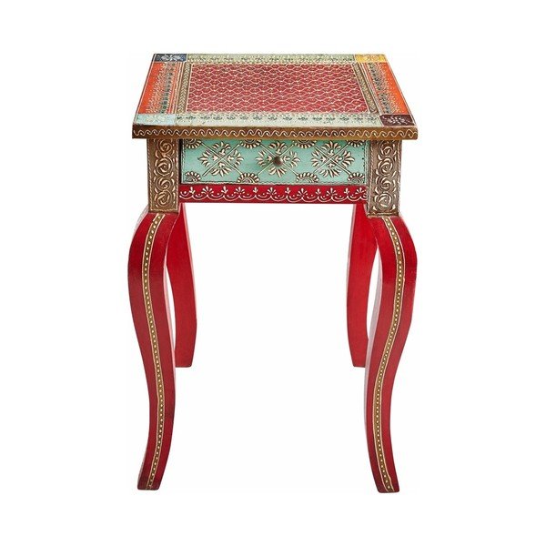 Červený odkládací stolek z mangového dřeva Støraa Vito-image-3