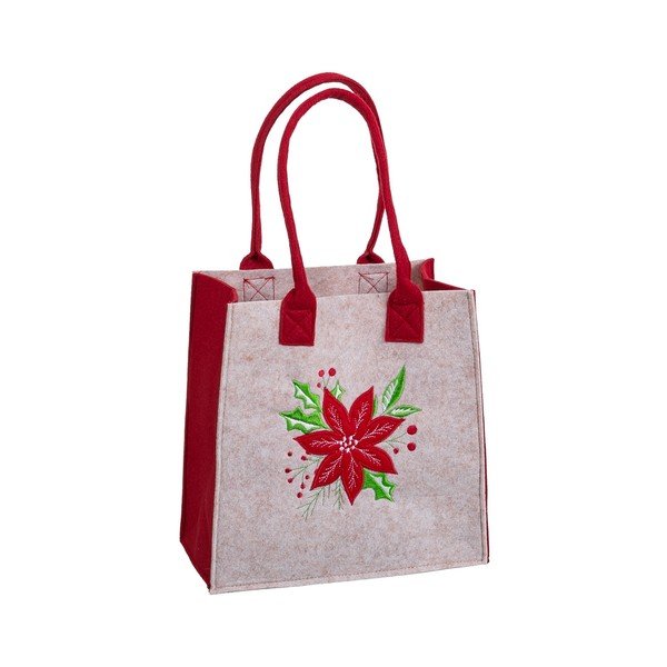 Dárková taška s vánočním motivem 23x12 cm Poinsettia – Casa Selección