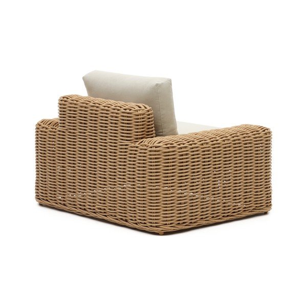 Krémové zahradní křeslo z umělého ratanu Portlligat – Kave Home-image-3