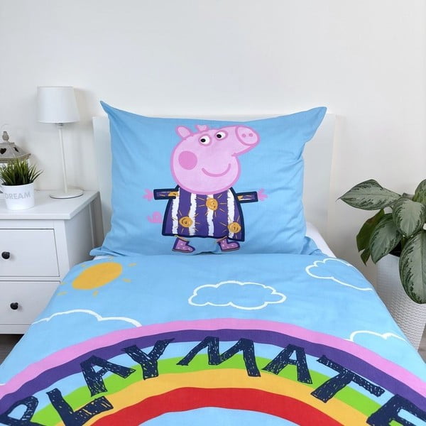 Bavlněné dětské povlečení se svítícím efektem na jednolůžko 140x200 cm Peppa Pig – Jerry Fabrics-image-4