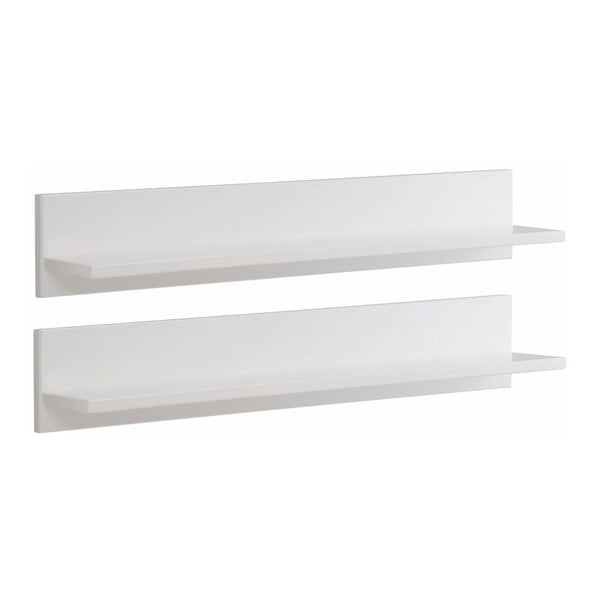 Bílá nástěnná polička z masivního borovicového dřeva Støraa Salento-image-1