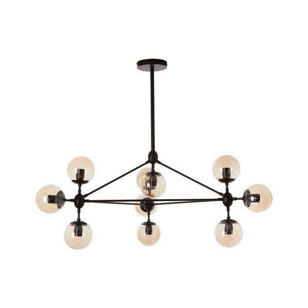 Černé kovové závěsné svítidlo se skleněným stínidlem Abira – Premier Housewares-image-2