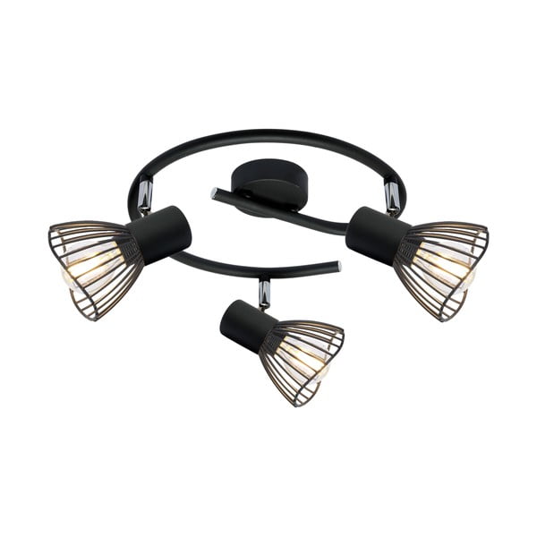 Černé stropní svítidlo s kovovým stínidlem 42x42 cm Fly – Candellux Lighting