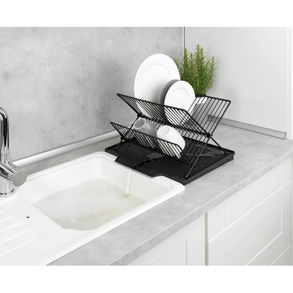 Tmavě šedý odkapávač Wenko Nelia, 34 x 40 cm-image-1