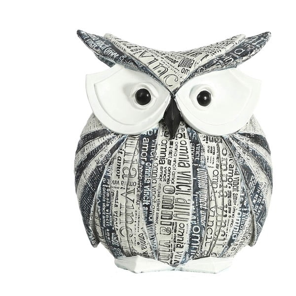 Černobílá dekorativní soška sovy Owl