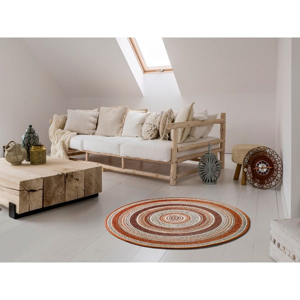 Oranžový venkovní koberec Universal Verdi, ⌀ 120 cm-image-1