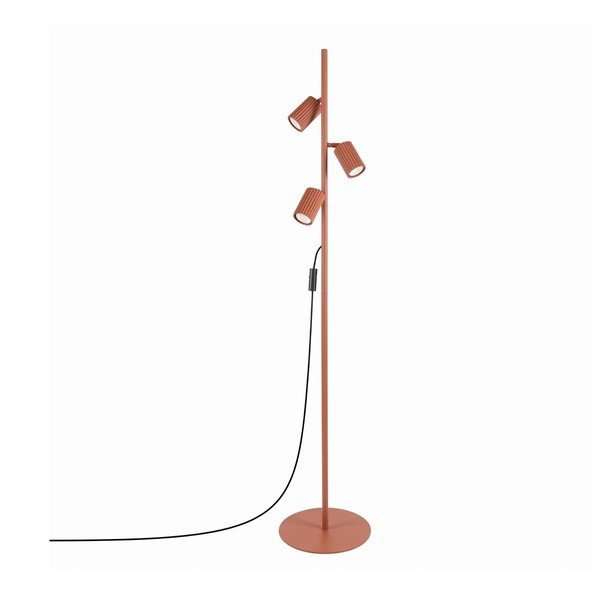 Hliníková stojací lampa s ohybatelnou konstrukcí v cihlové barvě (výška 155 cm) Gleam – Sollux