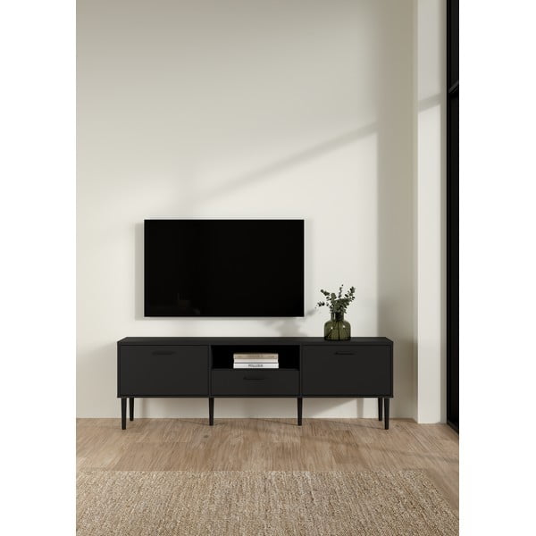 Černý TV stolek 177x57 cm Media – Tvilum-image-1
