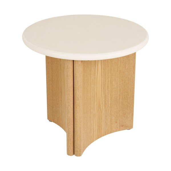 Kulatý odkládací stolek s betonovou deskou ø 50 cm Motril – House Nordic-image-4