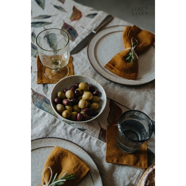 Lněný ubrus 140x140 cm Golden Fall – Linen Tales-image-3