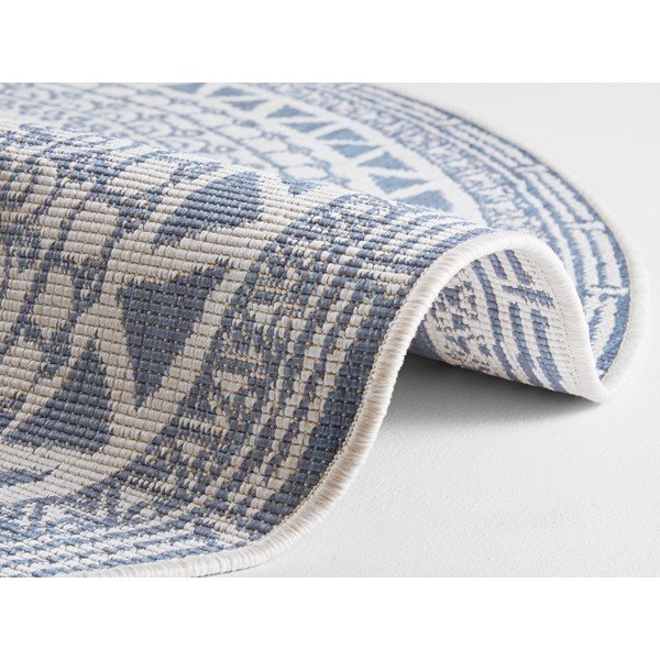 Modro-krémový venkovní koberec NORTHRUGS Coron, ø 140 cm-image-1
