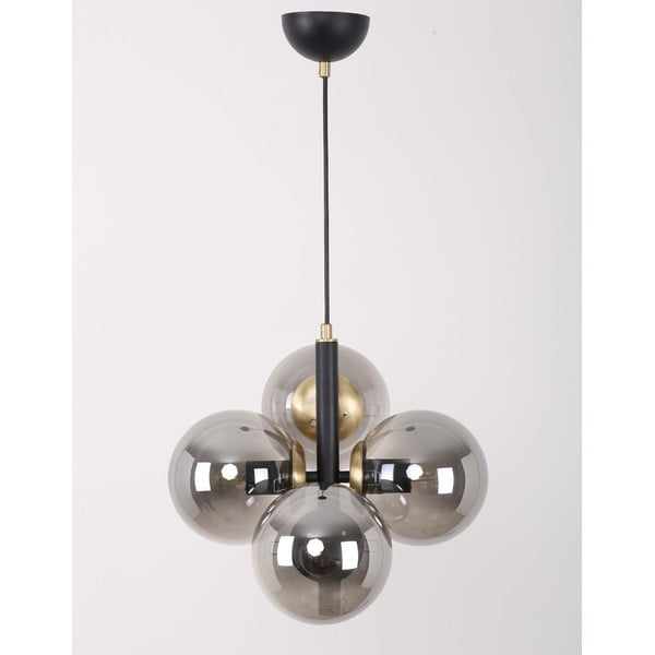 Černo-šedé závěsné svítidlo se skleněným stínidlem ø 15 cm Forte – Squid Lighting-image-4