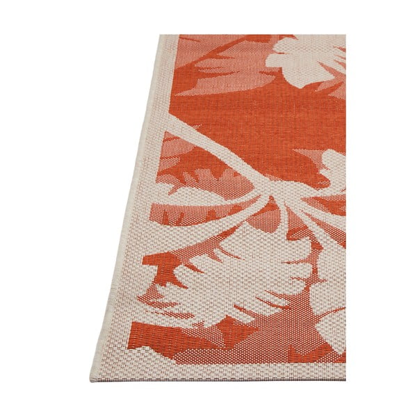 Oranžovo-béžový venkovní koberec Floorita Palms, 135 x 190 cm-image-1