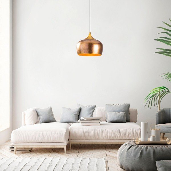 Závěsné svítidlo ve zlaté barvě s kovovým stínidlem ø 30 cm Berceste – Opviq lights-image-1