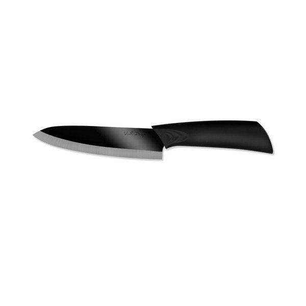 Keramický krájecí nůž Chef s leštěným ostřím, 15 cm, černý