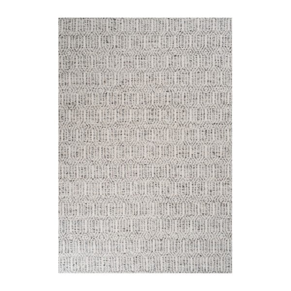 Šedý koberec s přídavkem vlny Justin, 170 x 240 cm