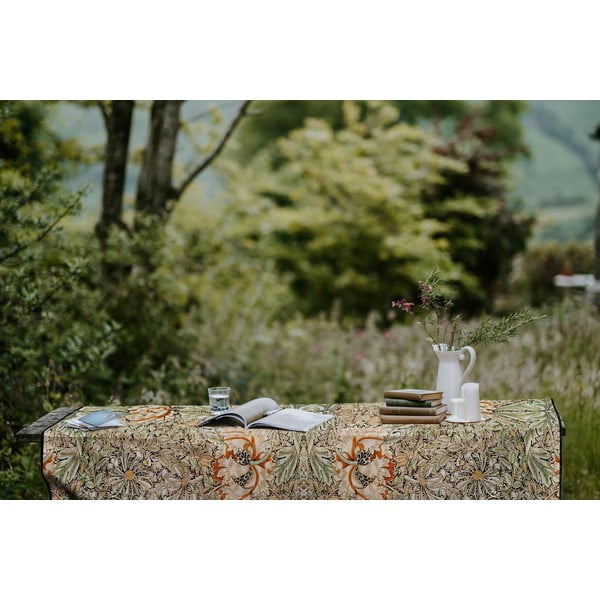 Béžový ubrus s příměsí lnu Tierra Bella Morris, 140 x 250 cm-image-1