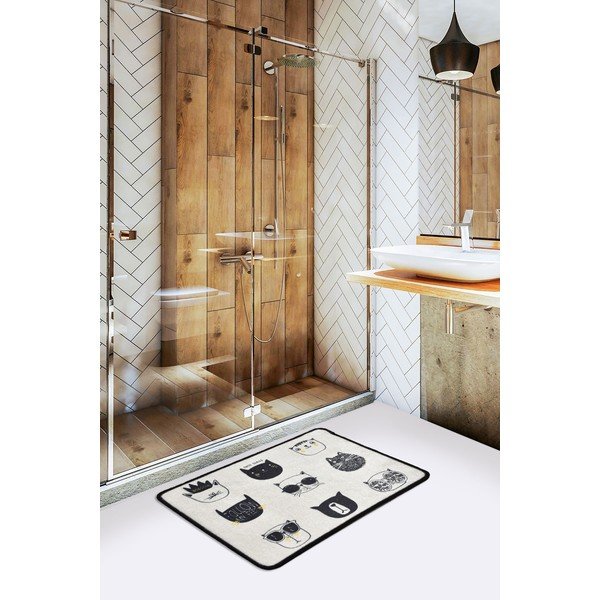 Černo-béžová koupelnová předložka 40x60 cm Cutie – Foutastic-image-1