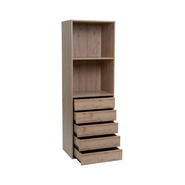 Otevřená modulární skříň v dekoru dubu v přírodní barvě 60x180x45 cm Modular – Casa Selección-image-1