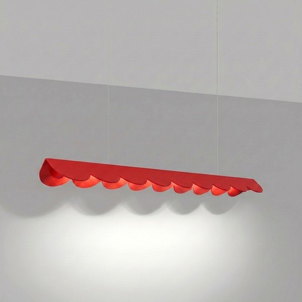 Červené hliníkové LED závěsné svítidlo BISCUIT – Thoro-image-1