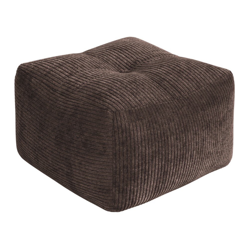 Dark brown corduroy footstool Buddy – Karup