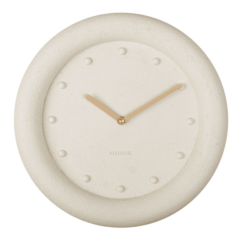 Krémové nástěnné hodiny Karlsson Petra, ø 30 cm