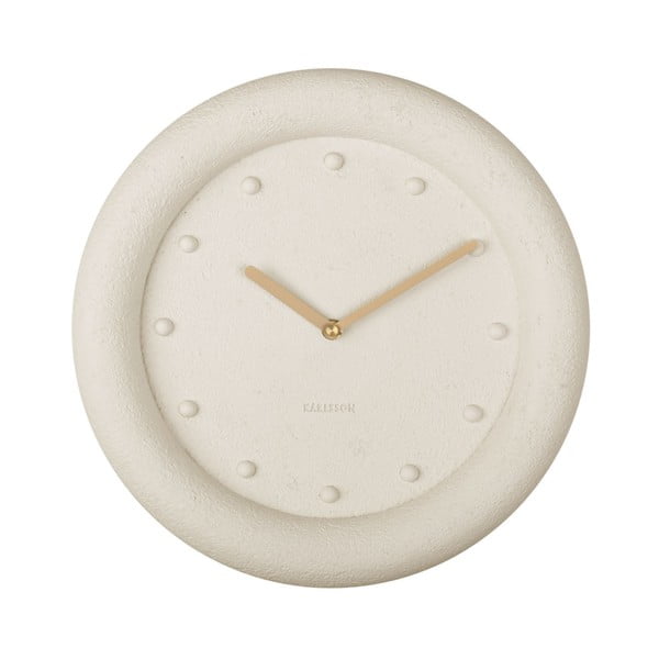 Krémové nástěnné hodiny Karlsson Petra, ø 30 cm