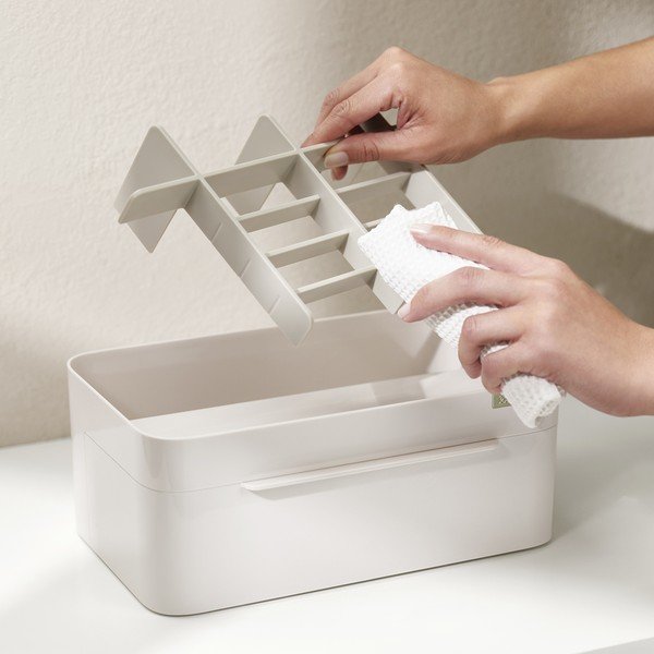 Béžový plastový koupelnový organizér na kosmetiku Viva – Joseph Joseph-image-1