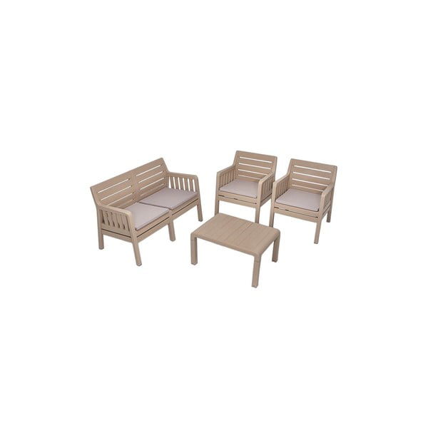 Béžový zahradní lounge set pro 4 Lara – Floriane Garden