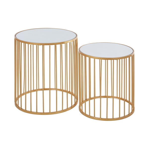 Kulaté odkládací stolky se skleněnou deskou v sadě 2 ks Avantis – Premier Housewares-image-1