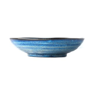 Modrý keramický hluboký talíř MIJ Indigo, ø 21 cm