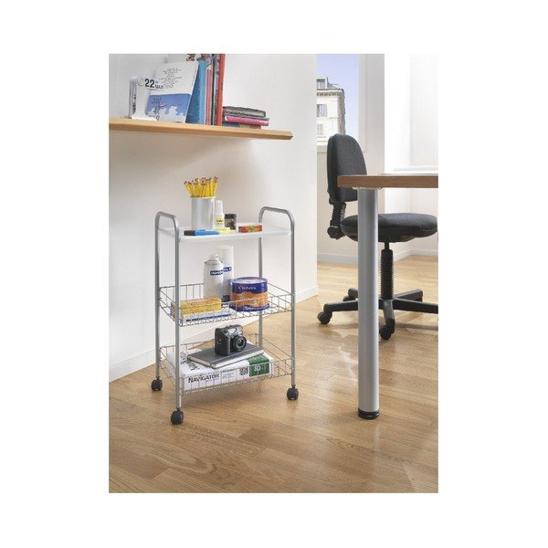 Pojízdný dvoupatrový regál Metaltex Boston, délka 39 cm-image-4
