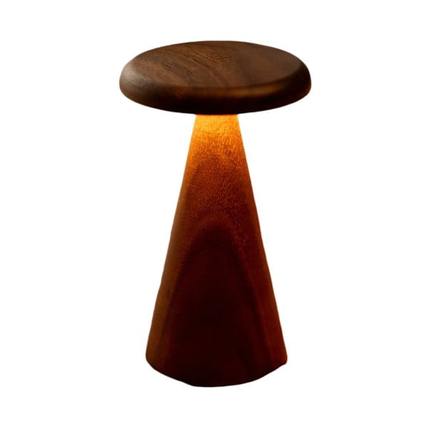 LED stolní lampa v tmavě přírodní barvě s dřevěným stínidlem (výška 21 cm) Sylva – Gingko