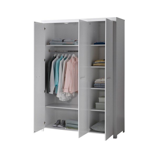 Bílá šatní skříň Vipack Erik, šířka 144 cm-image-1
